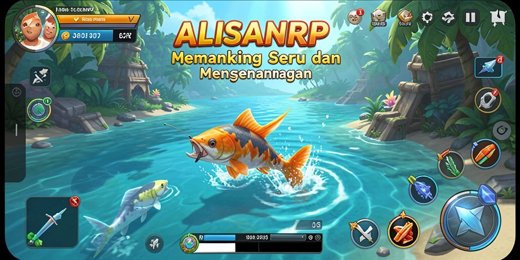 Tampilan menarik dari gameplay ALISANRP yang seru saat memancing