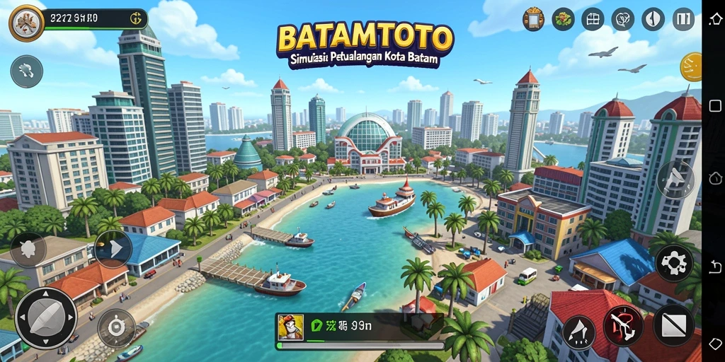 Screenshot gameplay BATAMTOTO menampilkan keindahan kota Batam.