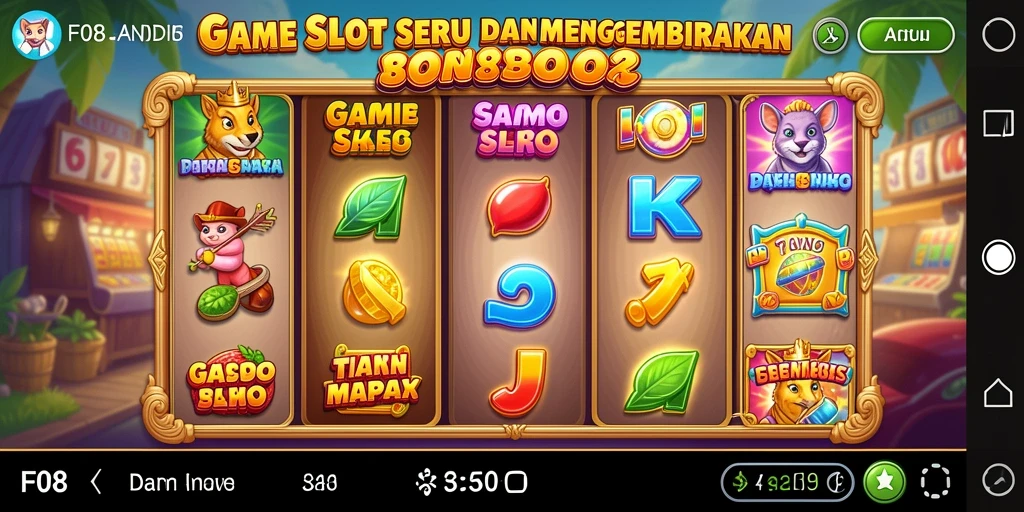 Tampilan gameplay menarik pada F08 saat memutar gulungan Slot.