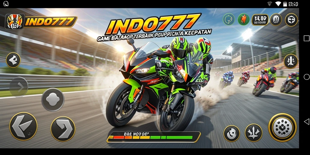 Tampilan gameplay balap motor yang seru dan mengesankan.