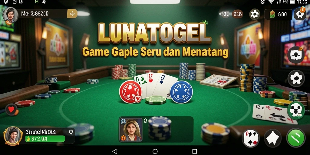 Tampilan menarik dari gameplay LUNATOGEL yang penuh warna.