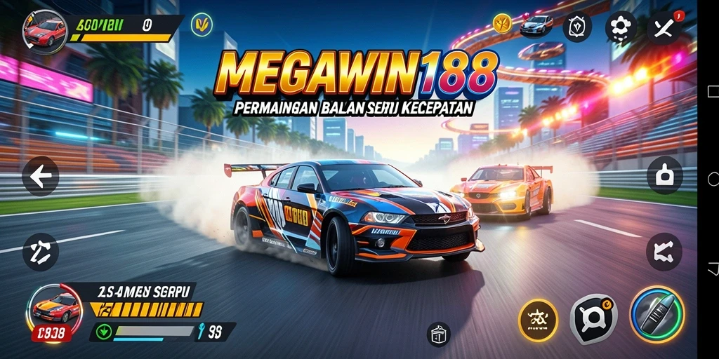 Gameplay menegangkan dari MEGAWIN188 dalam aksi balapan.