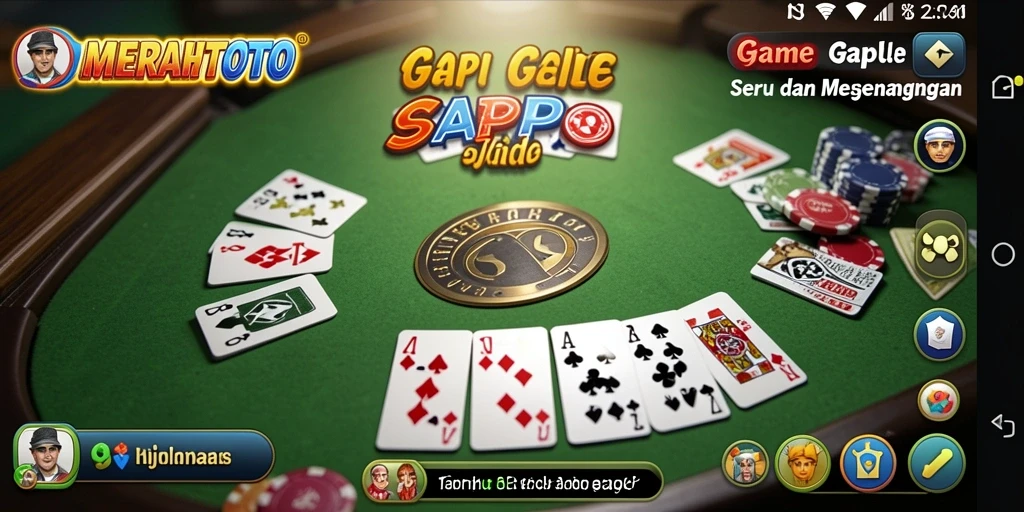 Screenshot MERAHTOTO dengan tampilan gameplay Gaple yang menarik.