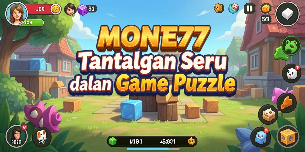 Screenshot gameplay MONTE77 menampilkan teka-teki menantang penuh warna.