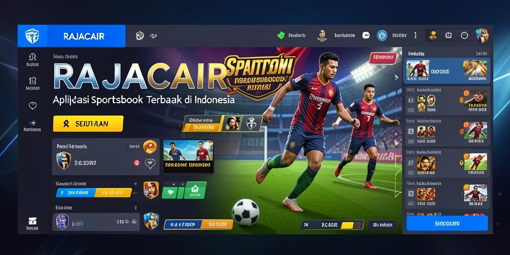 Tampilan antarmuka aplikasi RAJACAIR yang modern dan menarik untuk Sportsbook.