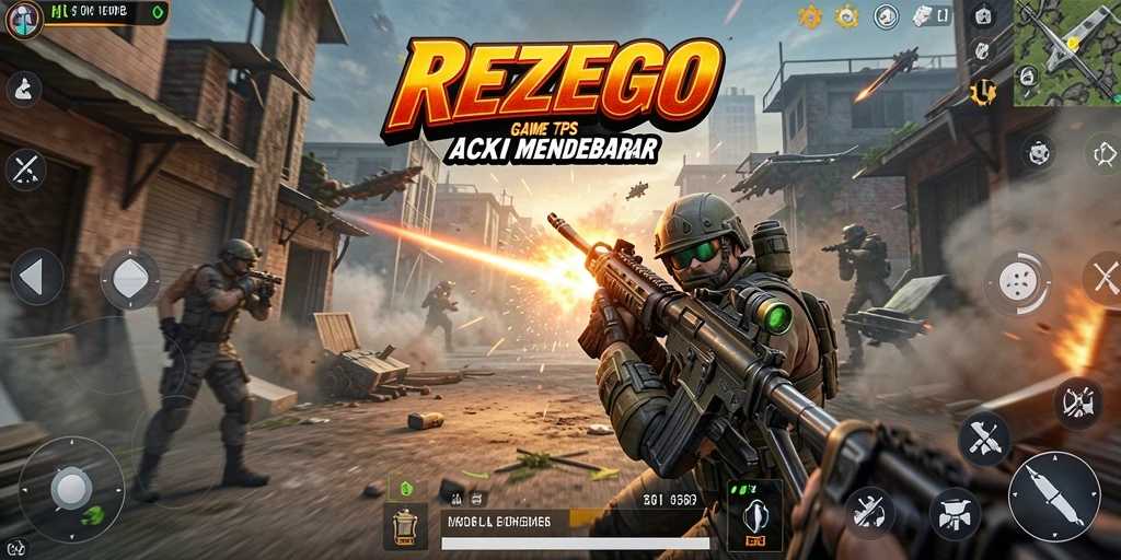 Gameplay seru aksi TPS di REZEGO dengan grafis menawan.