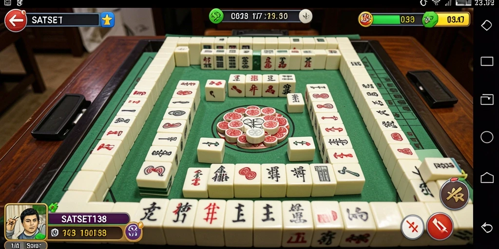Tampilan gameplay Mahjong yang menakjubkan di SATSET138.